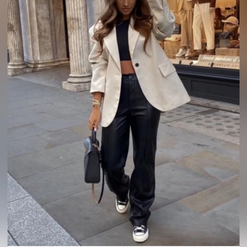 Margaret Godfrey 100% Leather Vintage Straight Leg Size 10